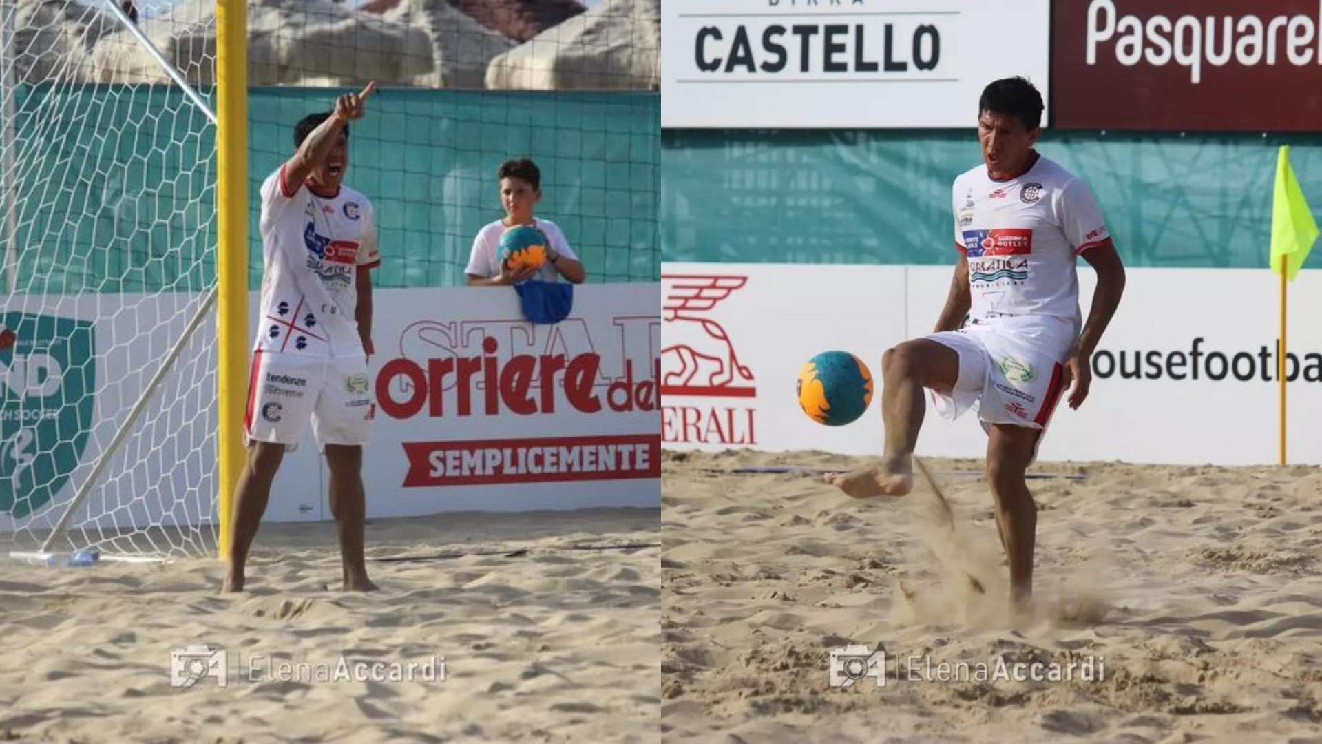 Néstor Medina y Amado Rolón, jugadores del Cagliari Beach Soccer.